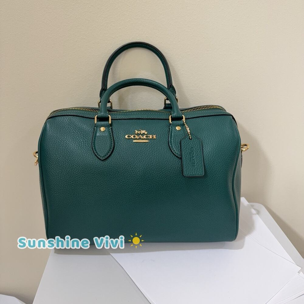 NWT Coach Rowan Large Satchel Bag CES11 Emerald Leather 2026
